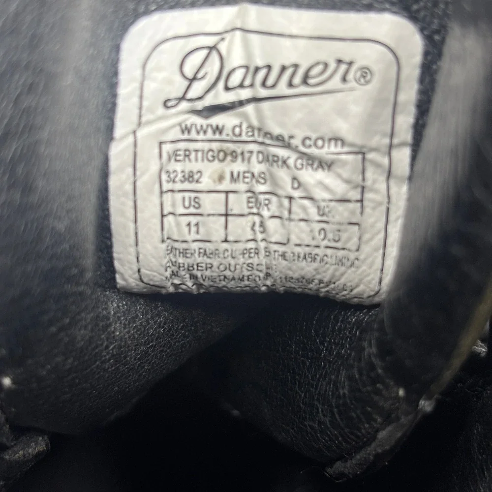 Danner Vertigo 917 Men's 11 Leather Gore-Tex Hiking Boots Dark Gray Green 32382